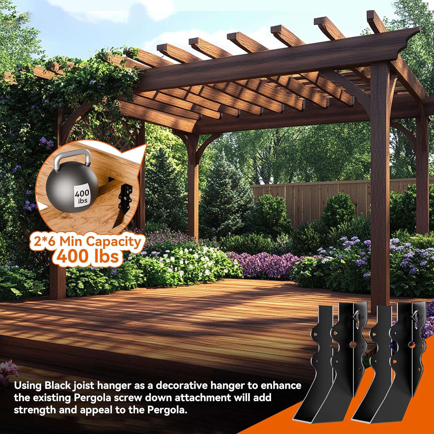 25 Pcs Black 2x6 Joist Hangers for Wood, Rafter Brackets, face Mount 2x6 Joist Hangers, Hurricane Ties Brackets for Shed/Barn/Coop/Porch/Truss, Structurally Sound and Aesthetically Pleasing