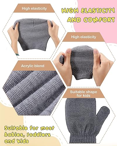 Miniatura 3 de Juego de 4 gorros de invierno para niños con guantes de punto, gorro suave para niños y niñas