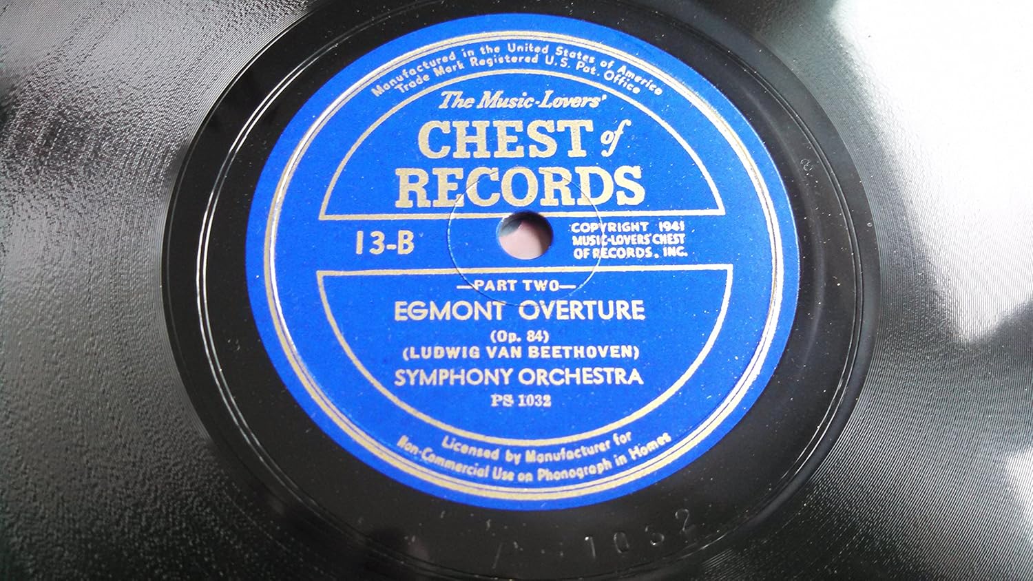 Beethoven Egmont Overture Opus 84 (12" 78 RPM Record) Music