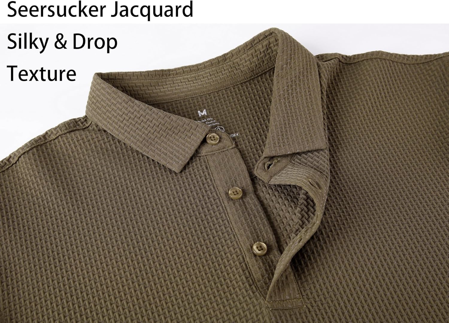 Alex Vando Mens Bubble Jacquard Polo Shirt Super Stretch Short Sleeve Polo Shirts for Men - Image 4