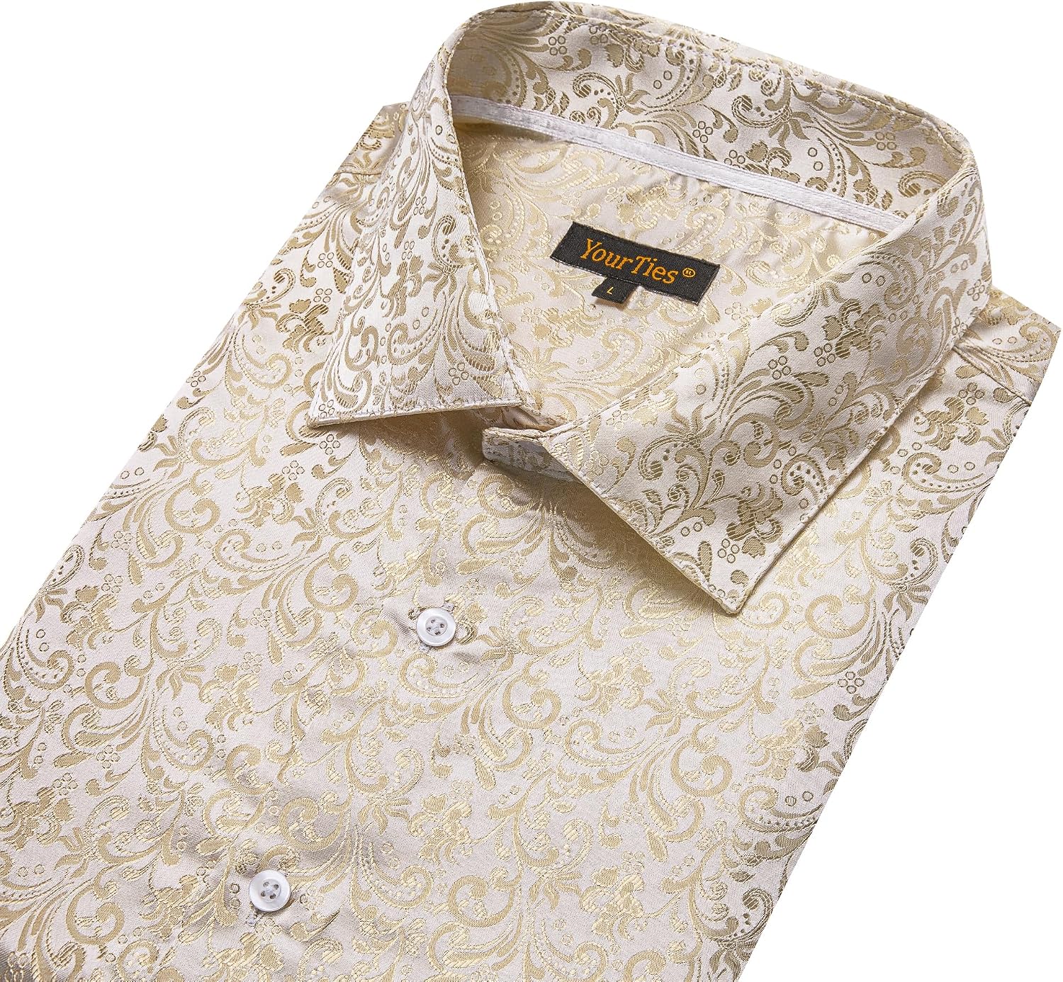 YourTies Mens Paisley Dress Shirt Western Long Sleeve Button Down Shirt image 5