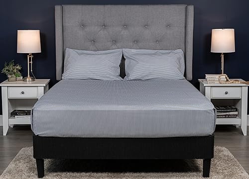 Miniatura 2 de MyPillow Juego de sábanas de percal de 200 hilos, sábanas de 100 % algodón para tamaño matrimonial, sábanas transpirables y suaves, para bolsillo