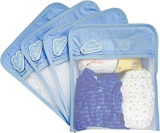 Saquinho Maternidade Tule Com Zíper 6x Peças Menino E Menina