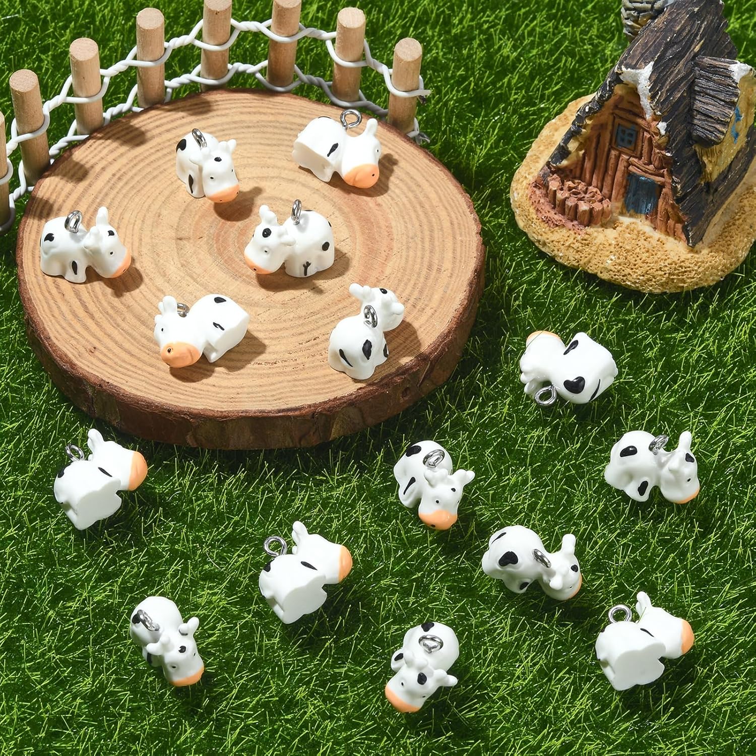 40Pcs Resin Cow Charms Mini Cow Pendants Cute Animal Charms for Bracelets Necklace Earrings Keychains Jewelry Making DIY Ornament Accessories - Image 4