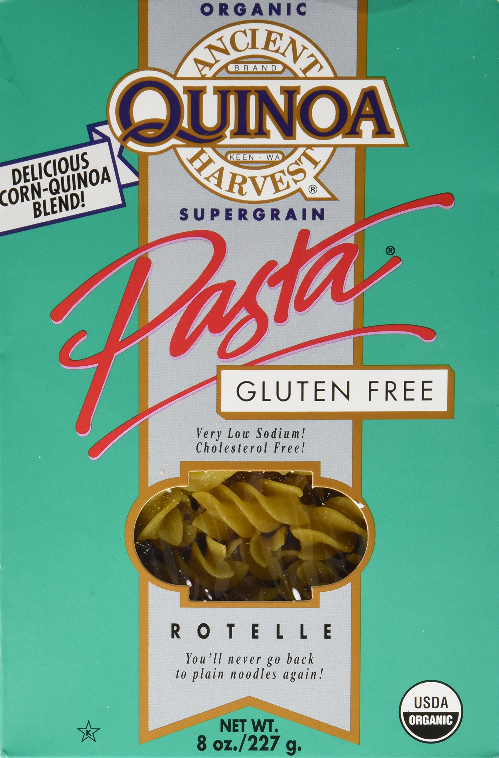 Ancient Harvest Organic Quinoa Pasta, Rotelle, 8 Ounce (Pack of 3)