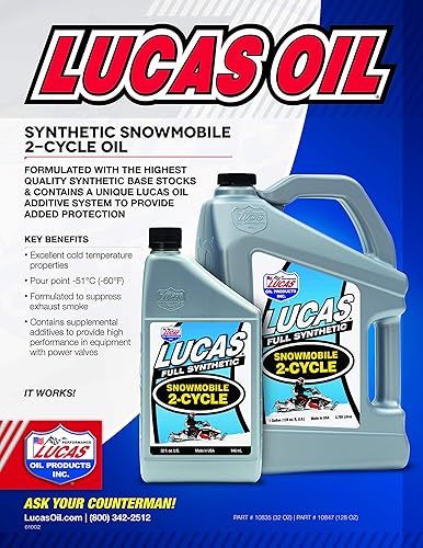 Miniatura 7 de Lucas Oil 10847 Aceite sintético para motos de nieve de 2 ciclos, 1 galón