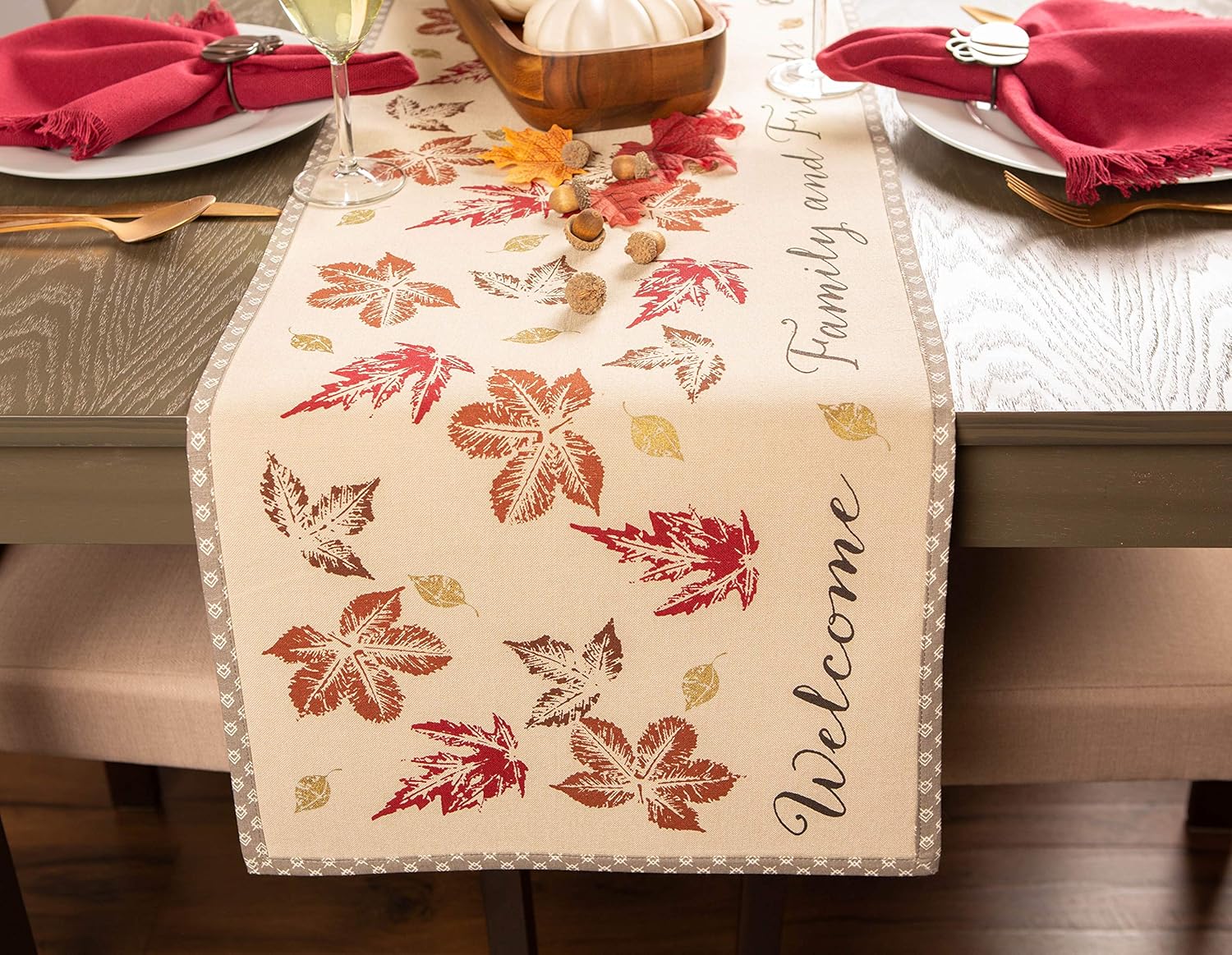Top Brands DII Fall Basics Collection Tabletop, Reversible Table Runner, 14x72, Gather Together Print Flash Deals - 80% OFF DII Fall Basics Collection Tabletop, Reversible Table Runner, 14x72, Gather Together Print