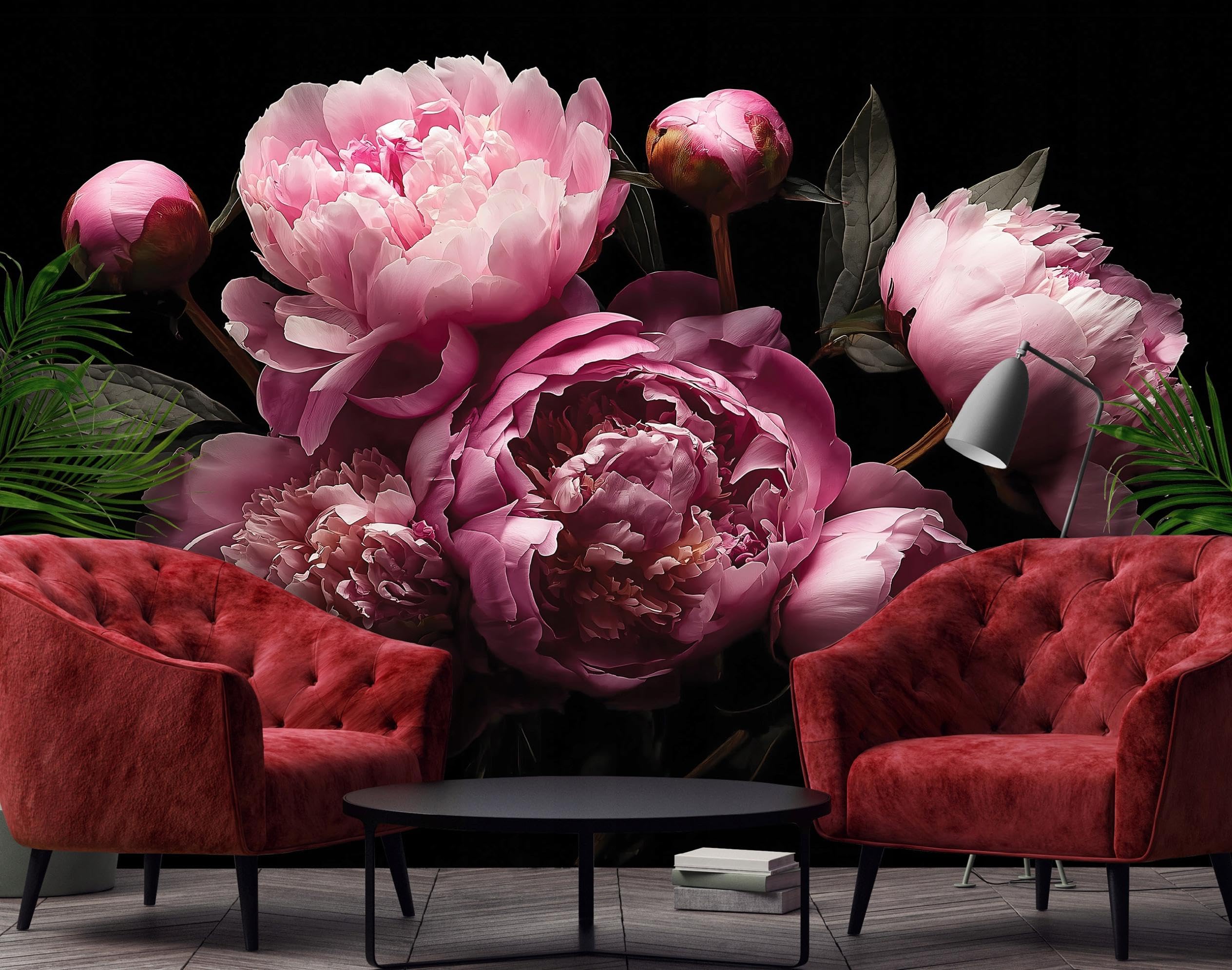 WallArena Papier peint photo intissé, pivoines, 400x280cm