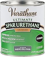 Vista 2 de Varathane 242183H Classic Clear Oil Based Outdoor Spar 275 Voc Uretano, cuarto de galón, acabado satinado