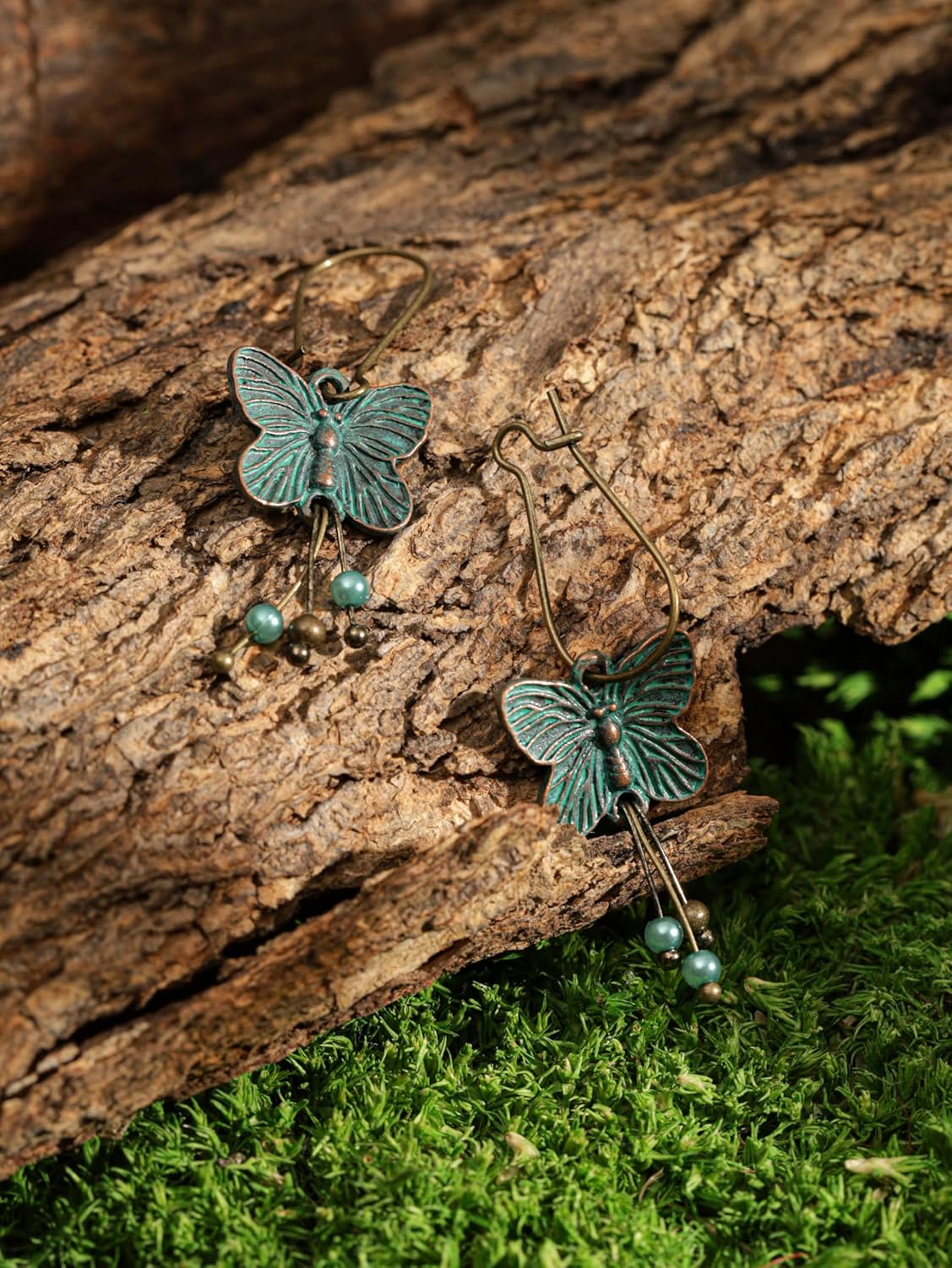 MINACHI Vintage Ethnic Bohemian Retro Antique Turquoise Color Theme Dangle Drop Earrings, Boho Jewelry Gift for Women - Image 2