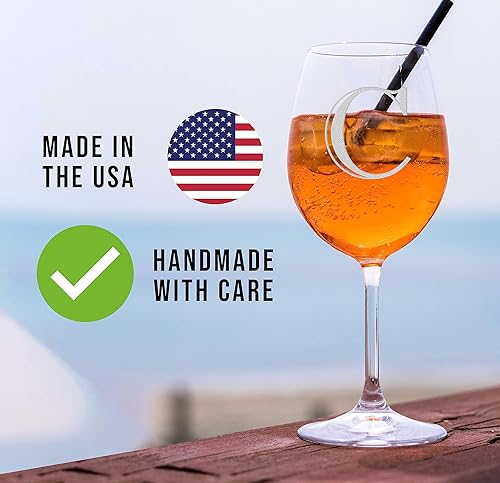 Miniatura 51 de Copa de vino grabada con monograma de 16 onzas (letra R) – Regalos personalizados de la A-Z para mujeres, regalos de vino personalizados para ella