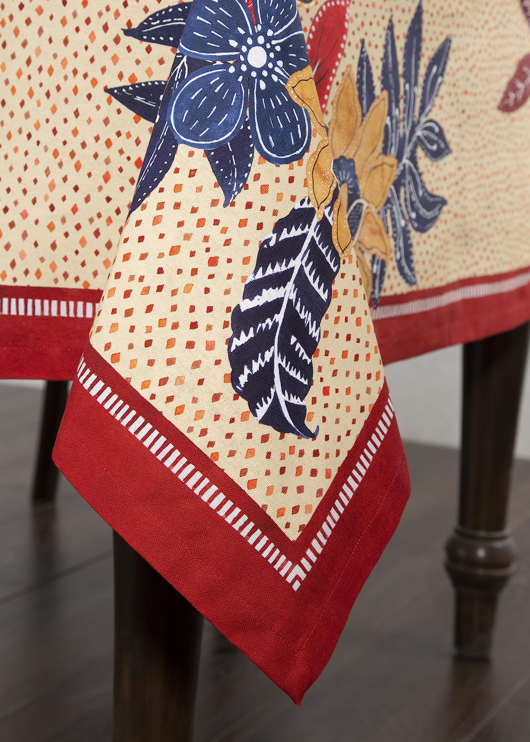 Maison d' Hermine Maison d'Hermine Tischdecke Rechteckig 100% Baumwolle 220 cm x 160 cm Wiederverwendbar Alltagsgebrauch für Weihnachtsdekorationen Esszimmer Landhaus Zuhause Party Festlich (Kalahari) – Bild 8