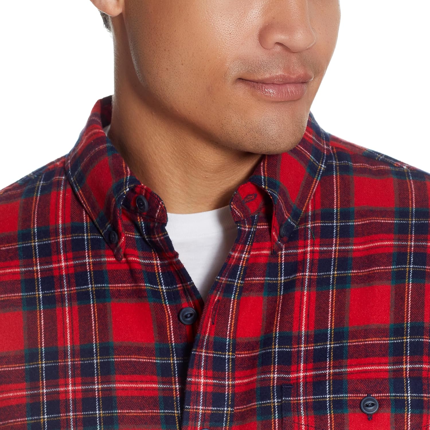 Weatherproof Vintage Mens Casual Soft Brushed Plaid Button-Down Flannel Shirt - Image 4