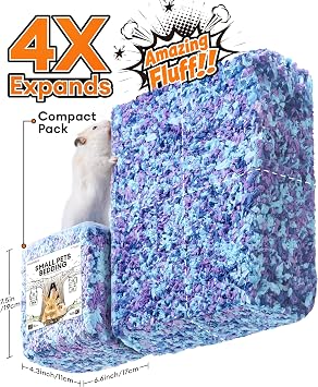 BUCATSTATE Hamster Bedding 70L, Truly 99% Dust-Free Small Animal Paper Bedding Odor Control, Cozy Hamster Litter for Rabbit Rat Syrian Dwarf Hamsters Gerbils (Wildflower)