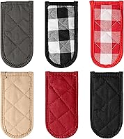 Vista 8 de R HORSE Juego de 6 fundas de mango caliente, color negro, resistentes al calor, para olla, de algodón, hierro fundido, antideslizantes, lavables a