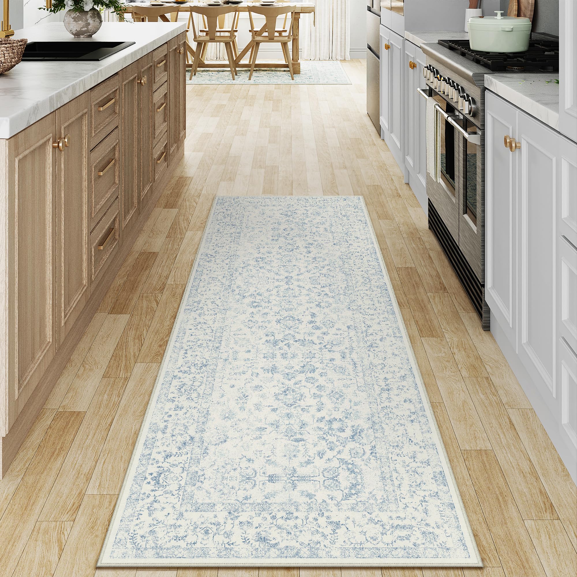PureCozy 2x6 Blue Runner Rug