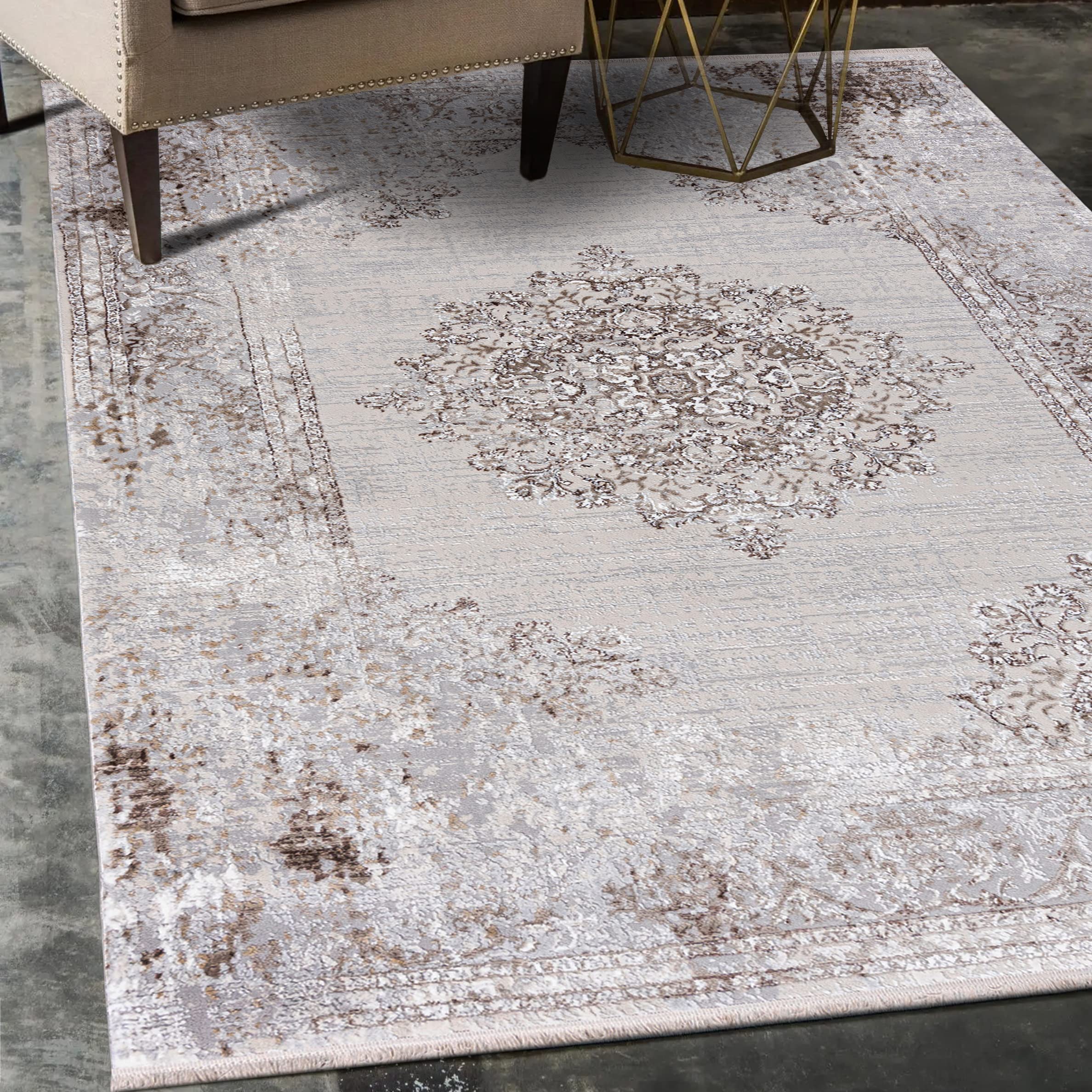 Mazovia Grand Tapis Salon 200x300cm Crème Classique Oriental Doux Élégant