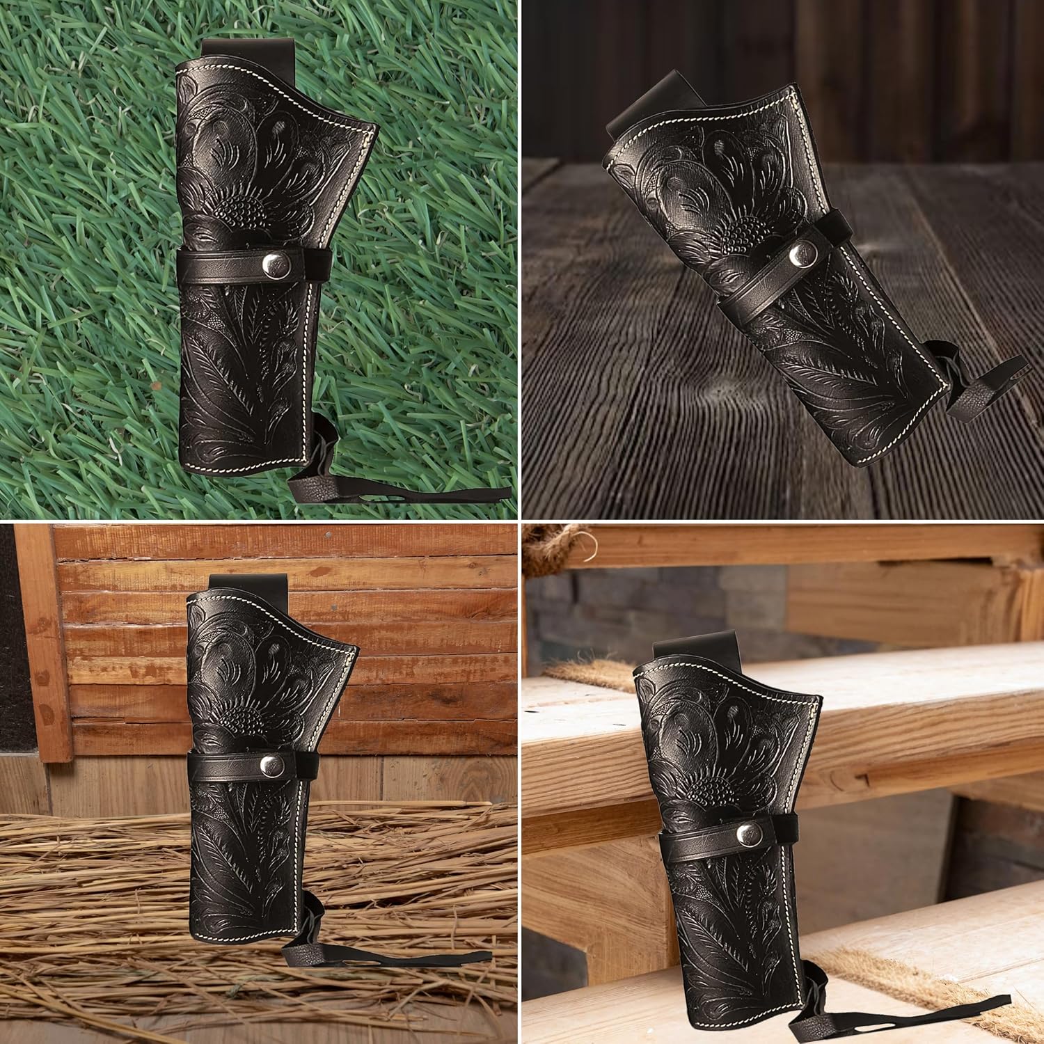Hulara Leather Western Gun Holster Heritage Rough Rider .Colt SAA Wrangler Single Six Vaquero Uberti Cattleman Cowboy Holsters for 4.75" and 5.5" Barrel Revolvers