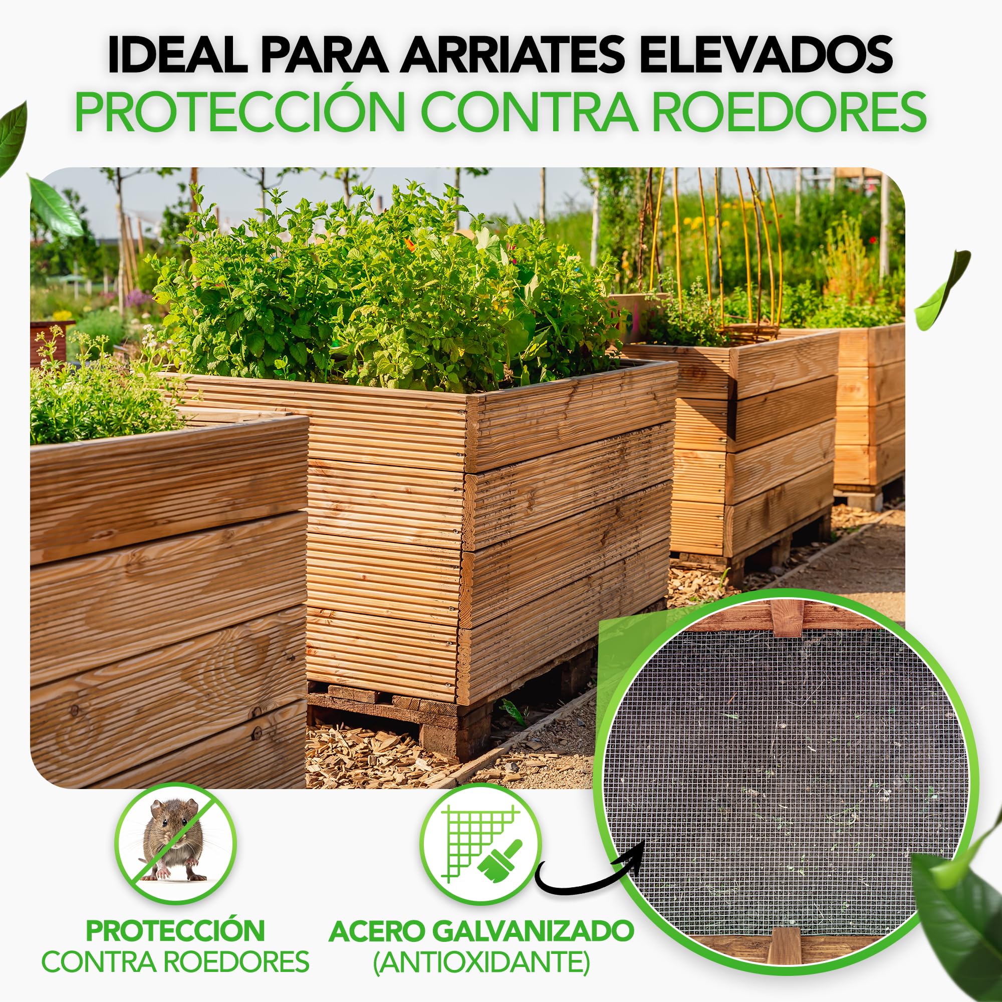 LAINFELD Rejilla de Alambre de Malla Fina | 5 x 1 Metro | Rejilla para roedores para bancales Altos con Malla de 6,3 mm | Alambre para Conejos para aviarios