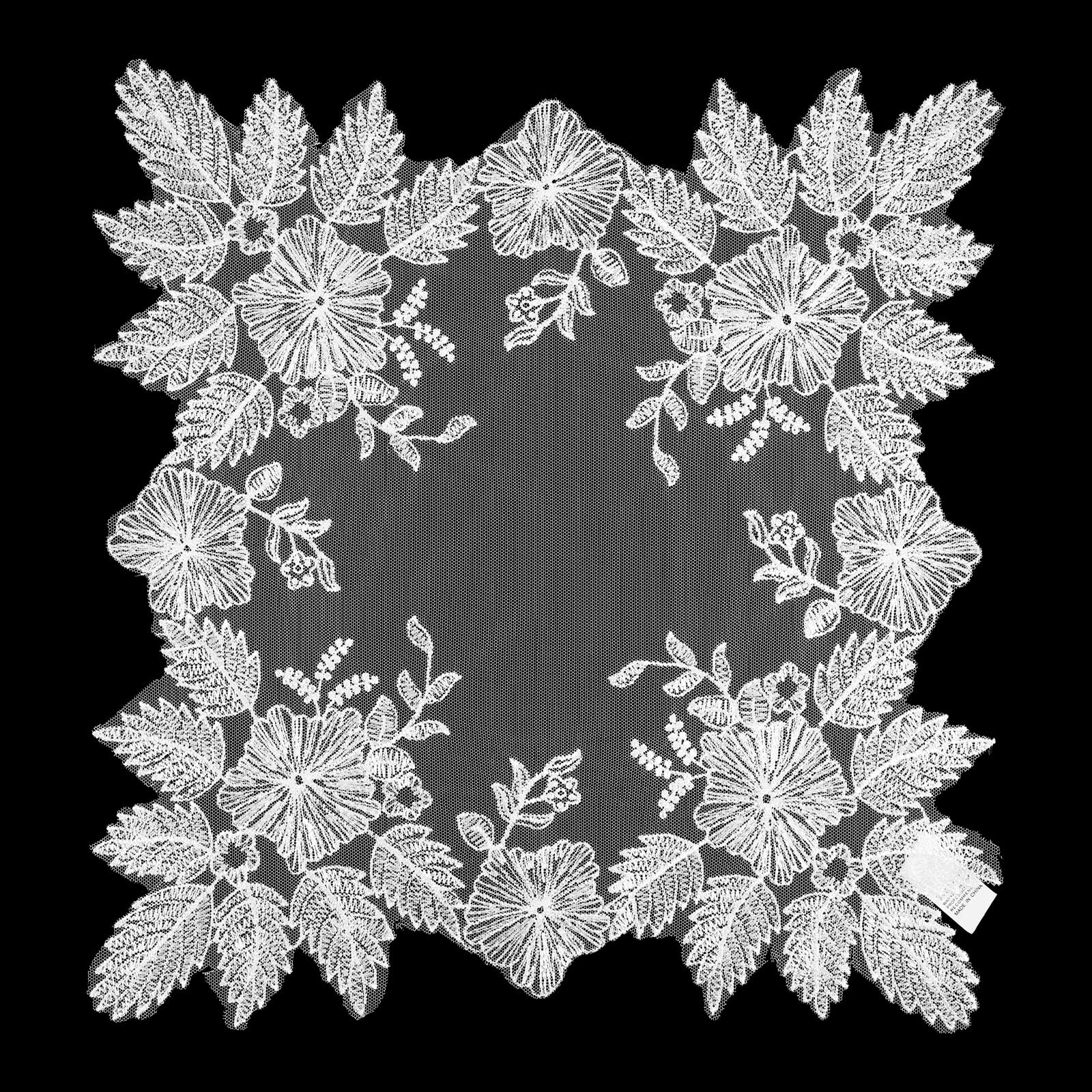 1pcs Lace Doilies for Tables, Handmade Placemats Embroidery for Furniture, Cloth Coaster Home Decor Mat for Coffee Table, Ornaments, Flower Pot, Home, Wedding Decoration 15.7x15.7 Inch White