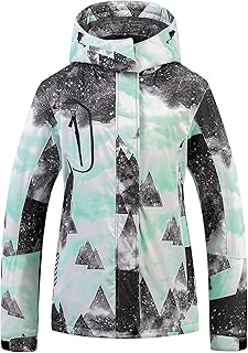 CREATMO US Women's Mountain Waterproof Ski Jacket Windproof Snowboarding Jacket Warm Winter Coat Raincoat