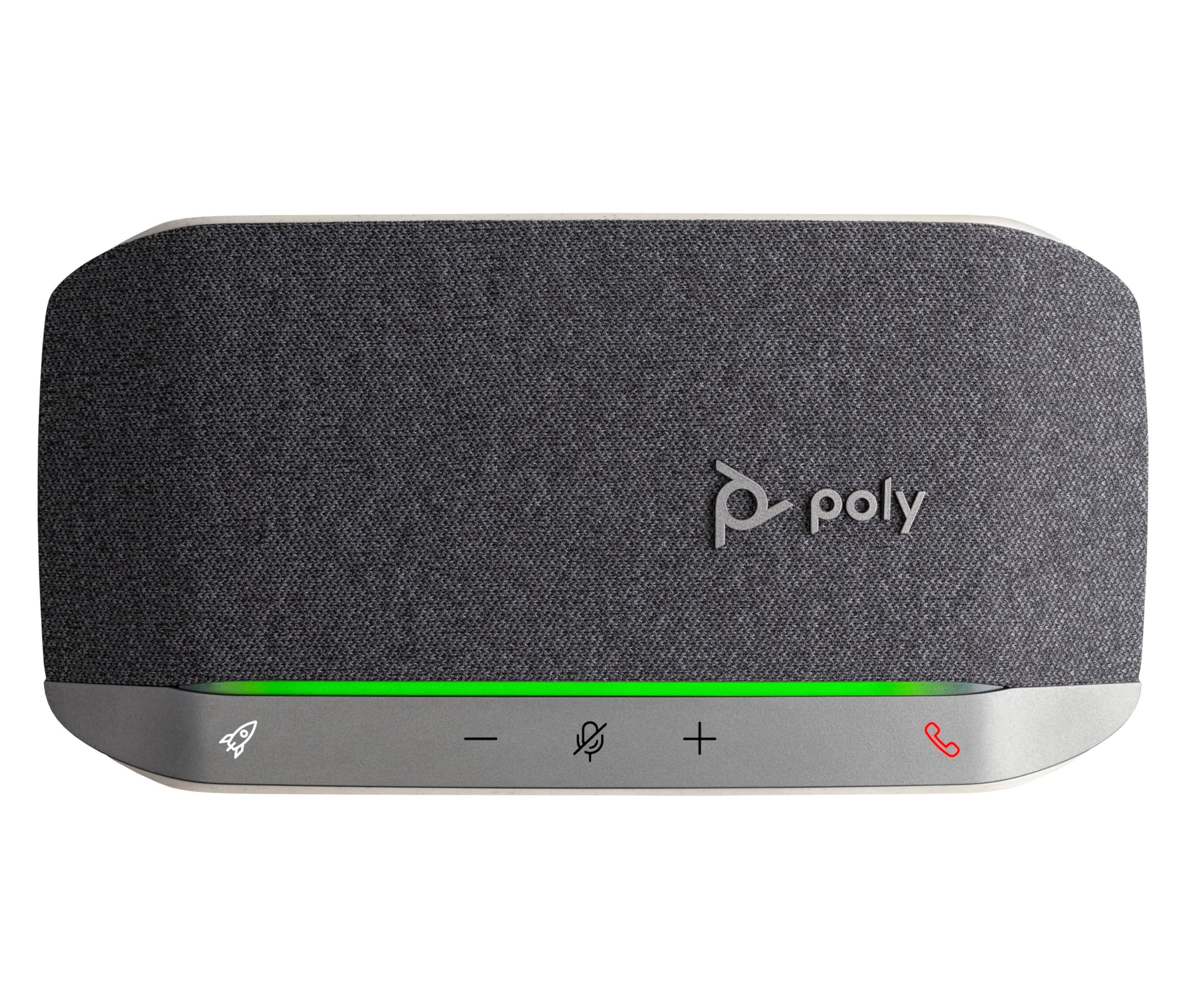 Poly Sync 20+, Vivavoce per Conferenze Senza Filo, Connessione Bluetooth 5.1, USB-A e USB-C, Audio Riduzione Rumore ed Eco, Autonomia 20 Ore, Adatto per Teams, Compatibile con Windows e macOS, Nero