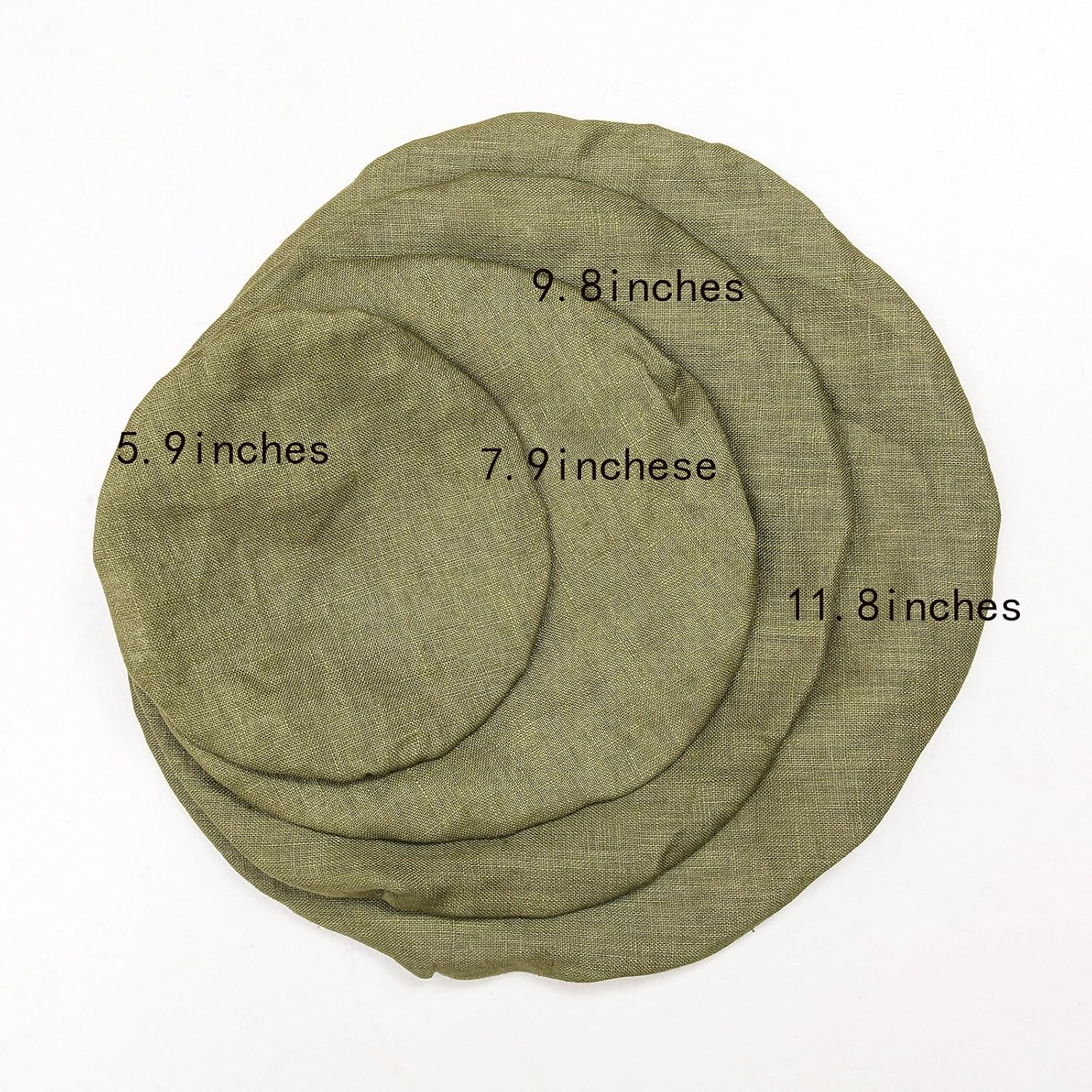100% Linen Bowl Covers Reusable For Bread Proofing, 4 Pcs Elastic Cloth Fabric Bowl Covers, 5.9 * 7.9 * 9.8 * 11.8 Inches, Brown