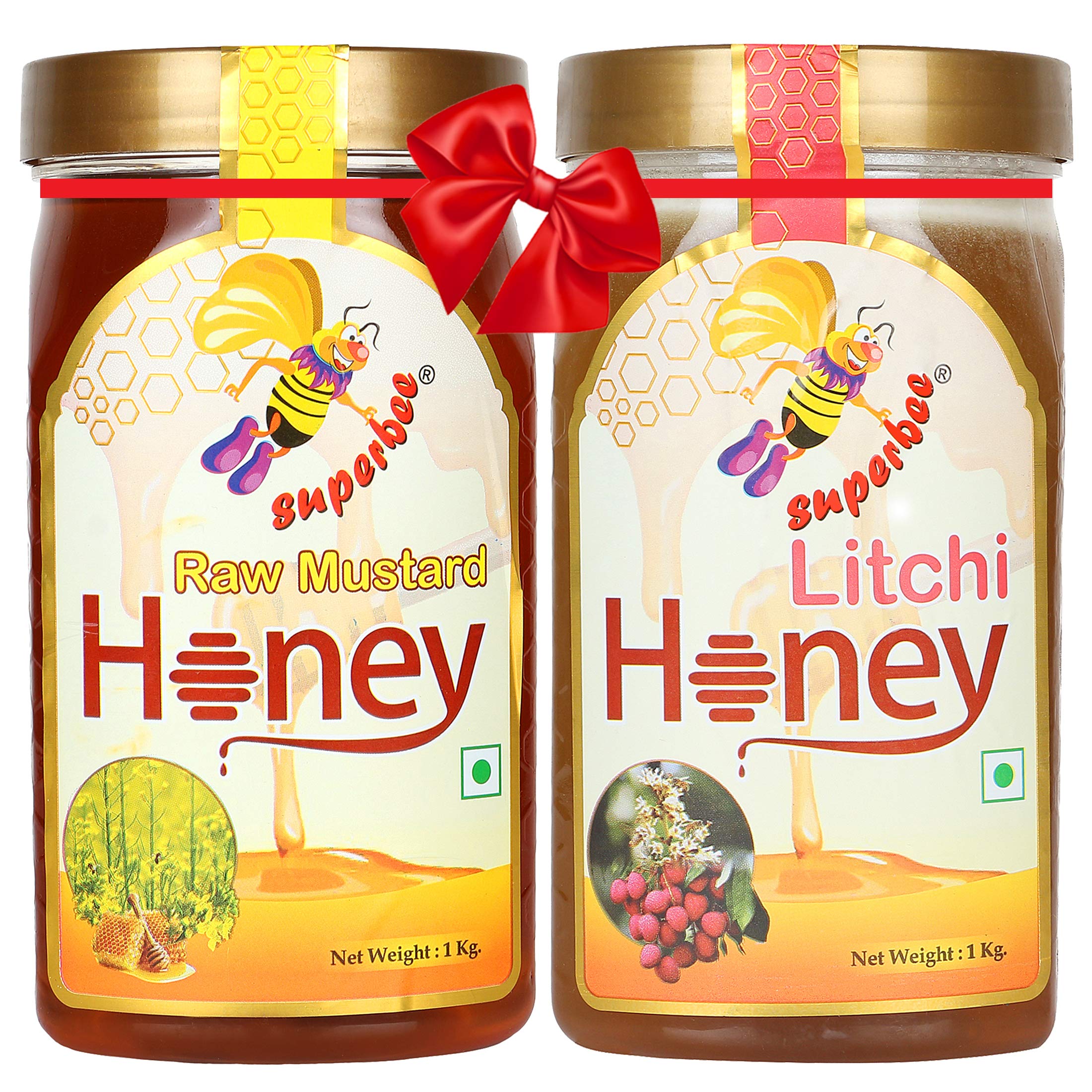 Buy Superbee Litchi Honey 1kg and Get Free 1Kg Superbee Raw Mustard Honey