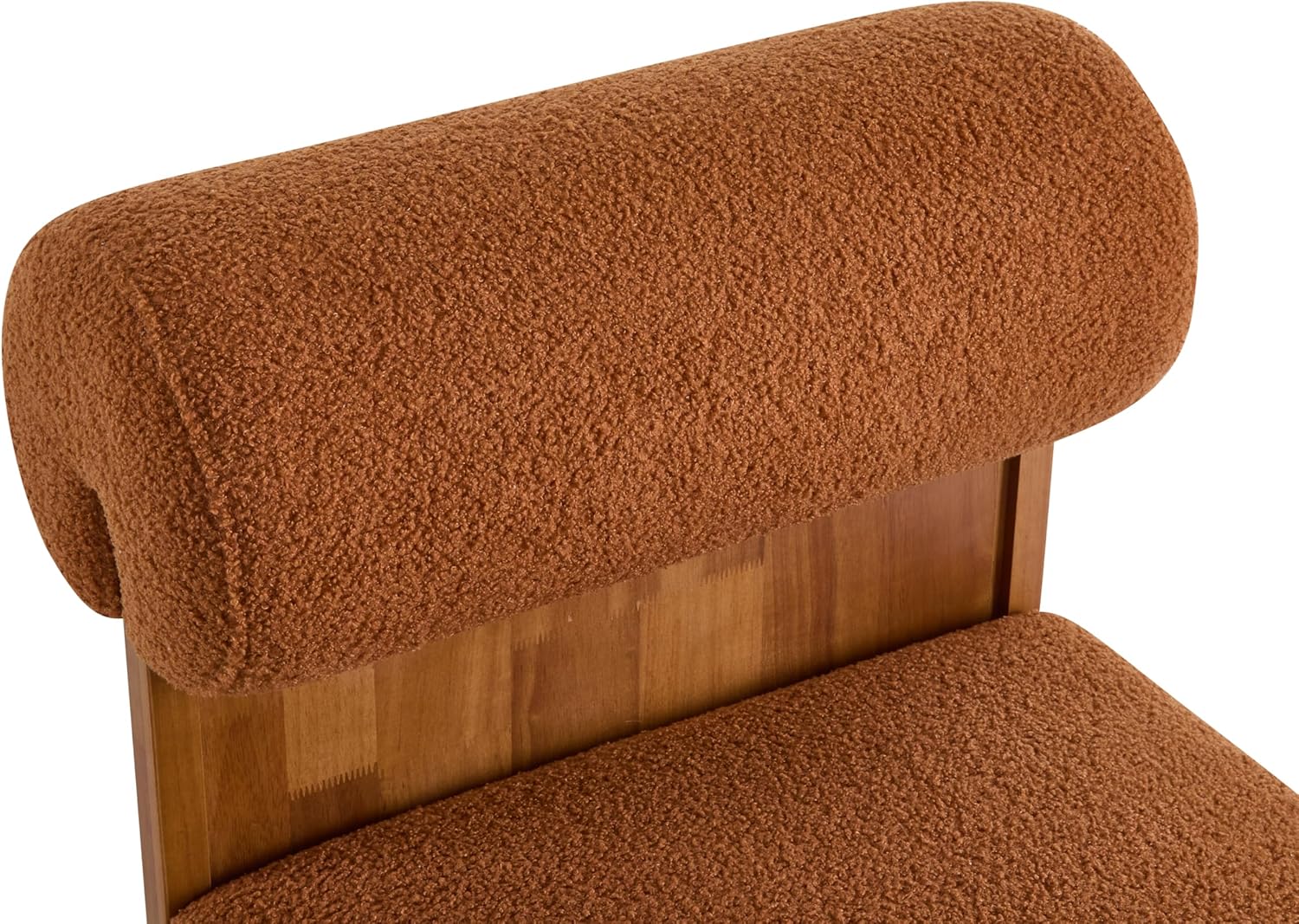 GDFStudio Modern Boucle Lounge Chair, Club Chair with Rolled Backrest & Solid Wood Frame,Upholstered Accent Chair,Single Sofa Chair for Living Room Bedroom Reading Room Office,23" Orange