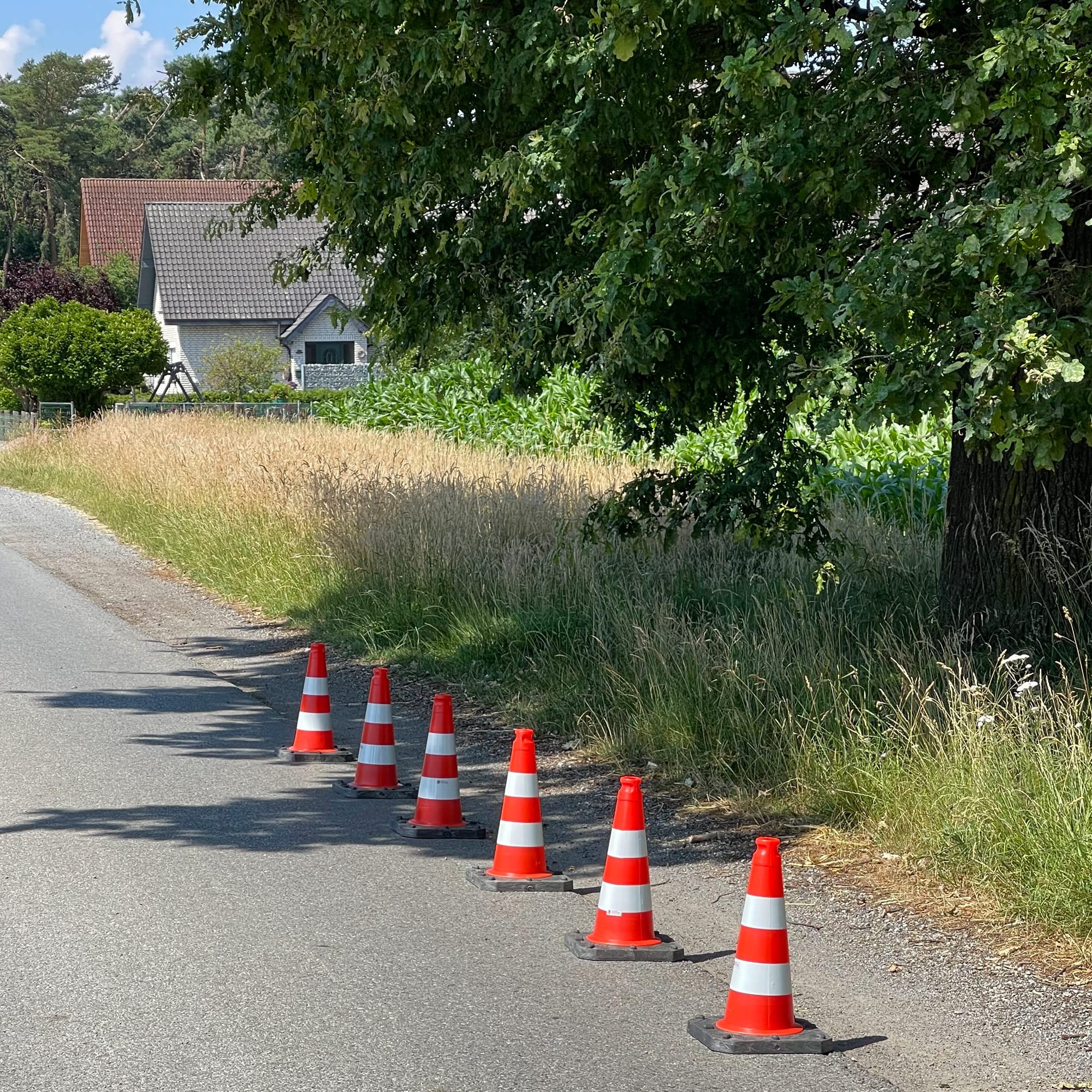 6er-Pack Premium Qualitäts Pylonen 500mm - langlebige 2,5kg schwere Verkehrshütchen standsicher - reflektierende Folienstreifen