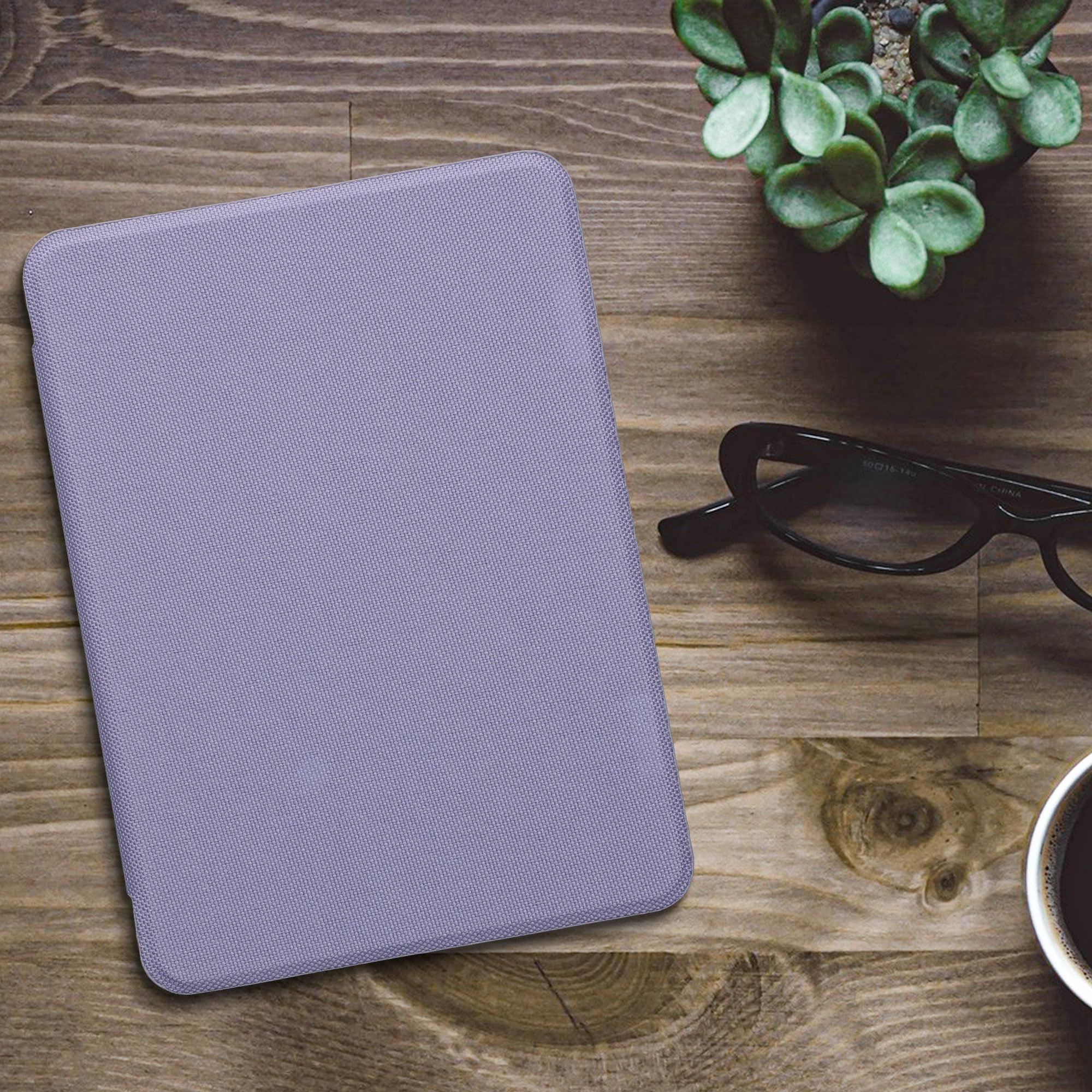 kwmobile Case Compatible with Amazon Kindle Paperwhite (2024)/Colorsoft - Nylon Protective e-Reader Cover Folio Book Style Case - Lavender