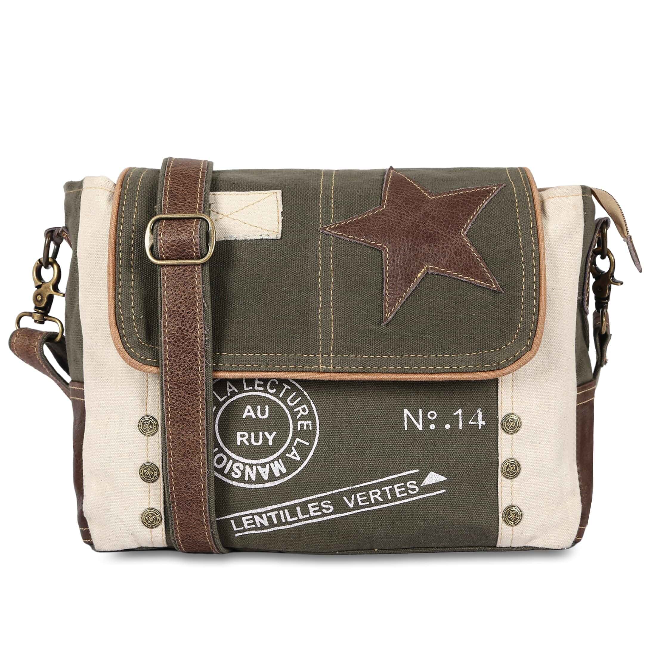 Upcycled Large Canvas Crossbody/shoulder Bag for women with removable shoulder strap canvas tote boho handbag