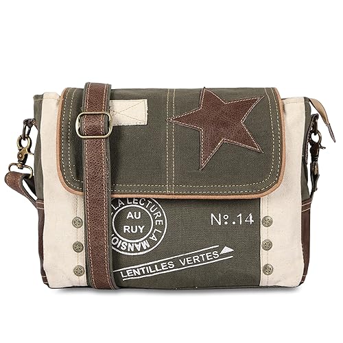 Upcycled Large Canvas Crossbody/shoulder Bag for women with removable shoulder