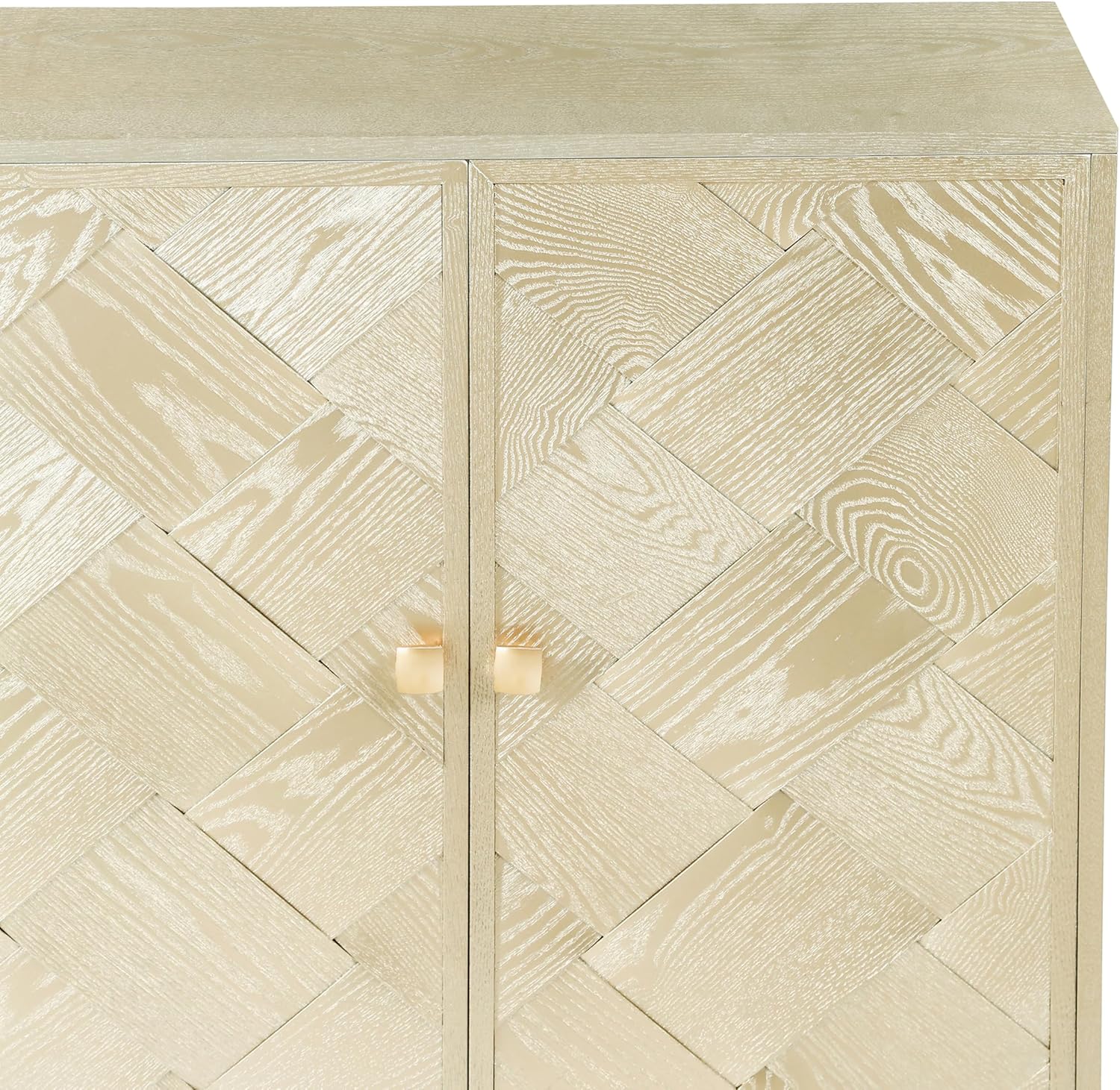 Merax 59.8" Wood Sideboard Buffet Cabinet, Storage Cabinet with Doors and Shelves, Modern Console Table with Solid Wood Legs for Dining Room, Living Room, Entryway, Champagne Finish