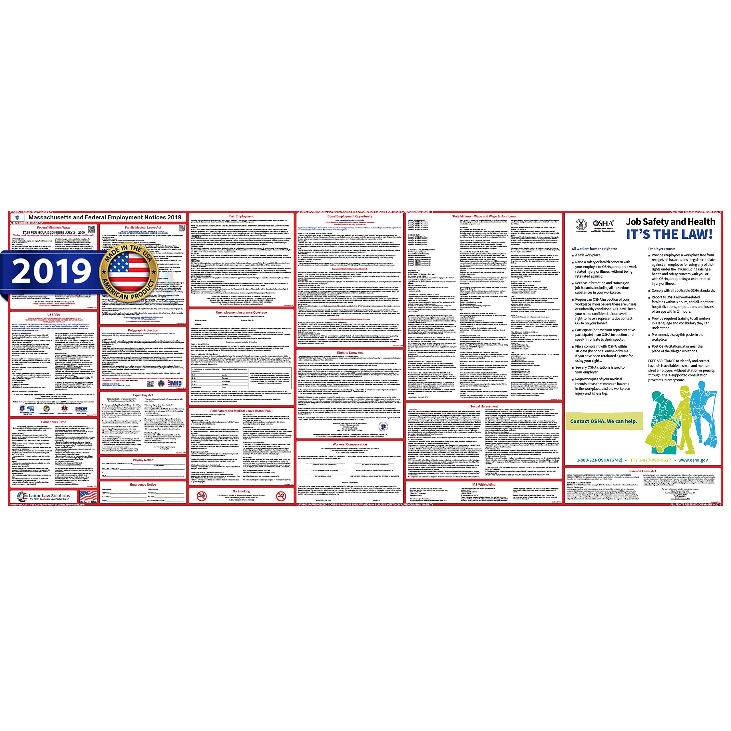Buy 2019 Massachusetts State and Federal Labor Law Ultra-Wide. Heavy ...