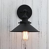Vista 4 de Permo - Iluminación clásica industrial de metal, candelero de pared, lámpara de pared ajustable de 180 grados.