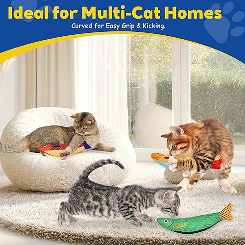Miniatura 6 de Juguetes para gatos, paquete de 3 juguetes de hierba gatera para gatos, suaves y duraderos con sonido de sonajero, juguetes interactivos para gatos