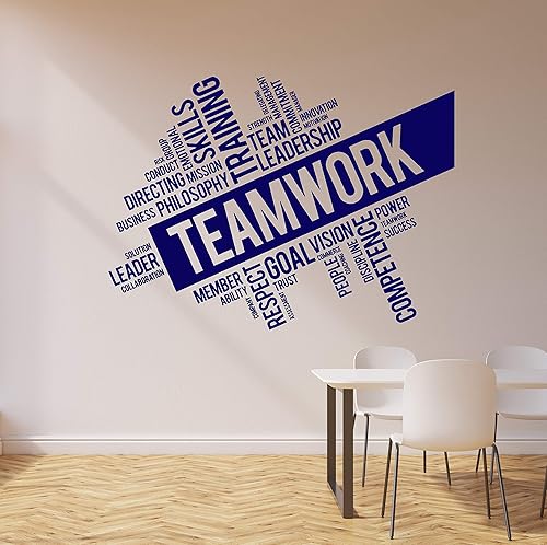 Miniatura 2 de Vinilo adhesivo para pared, diseño de trabajo en equipo, éxito, oficina, decoración de oficina, pegatinas (ig4152) rojo llama