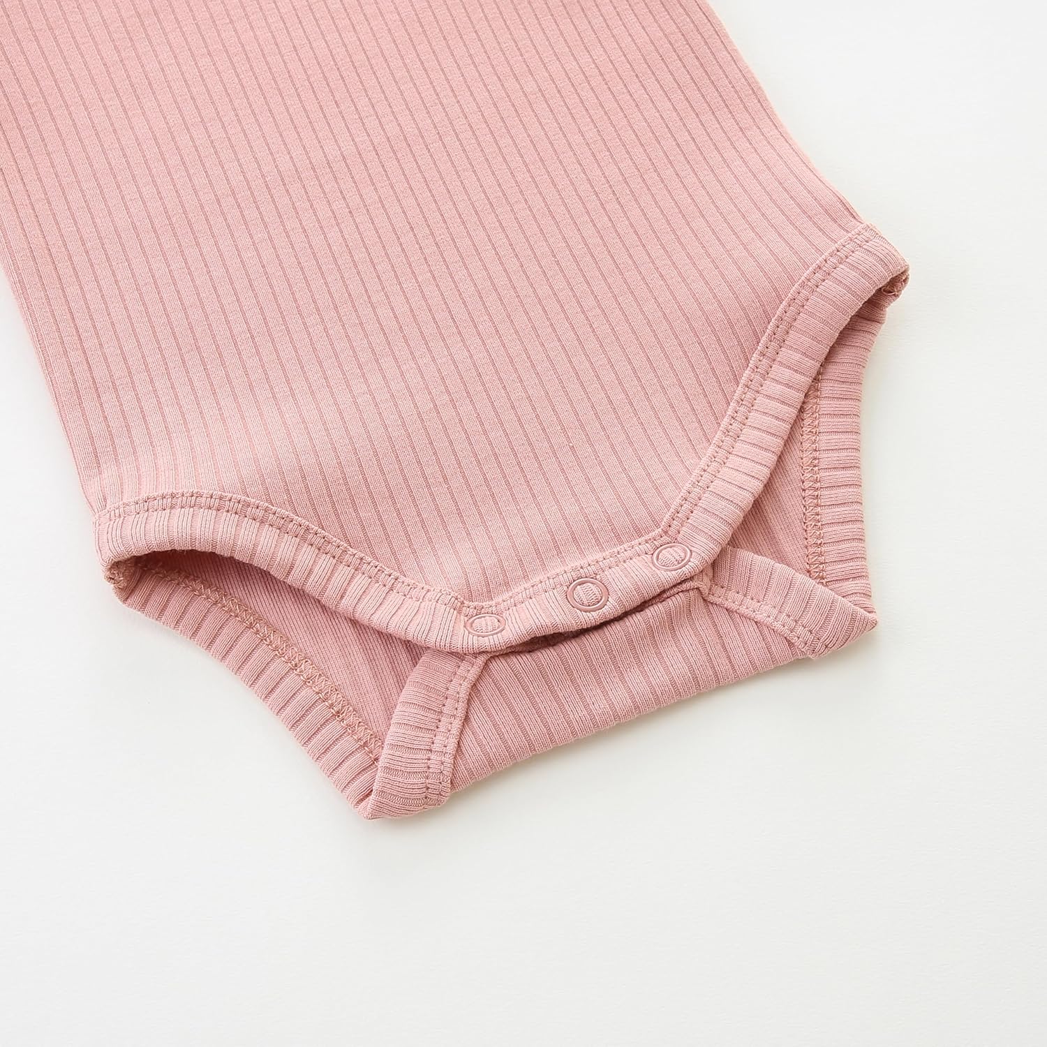 Baby Girl Knit Ruffle Outfit Clothes Ribbed 100% Organic Cotton Solid Color Long Sleeve Romper Clothes 0~24M - Image 6