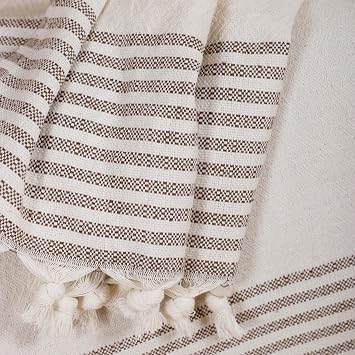 Natural Buldan Work Sleeves Covering Non-Slip Sofa Sofa Sofa Cover 180x300 cm Cotton Woven (Cream Coffee)