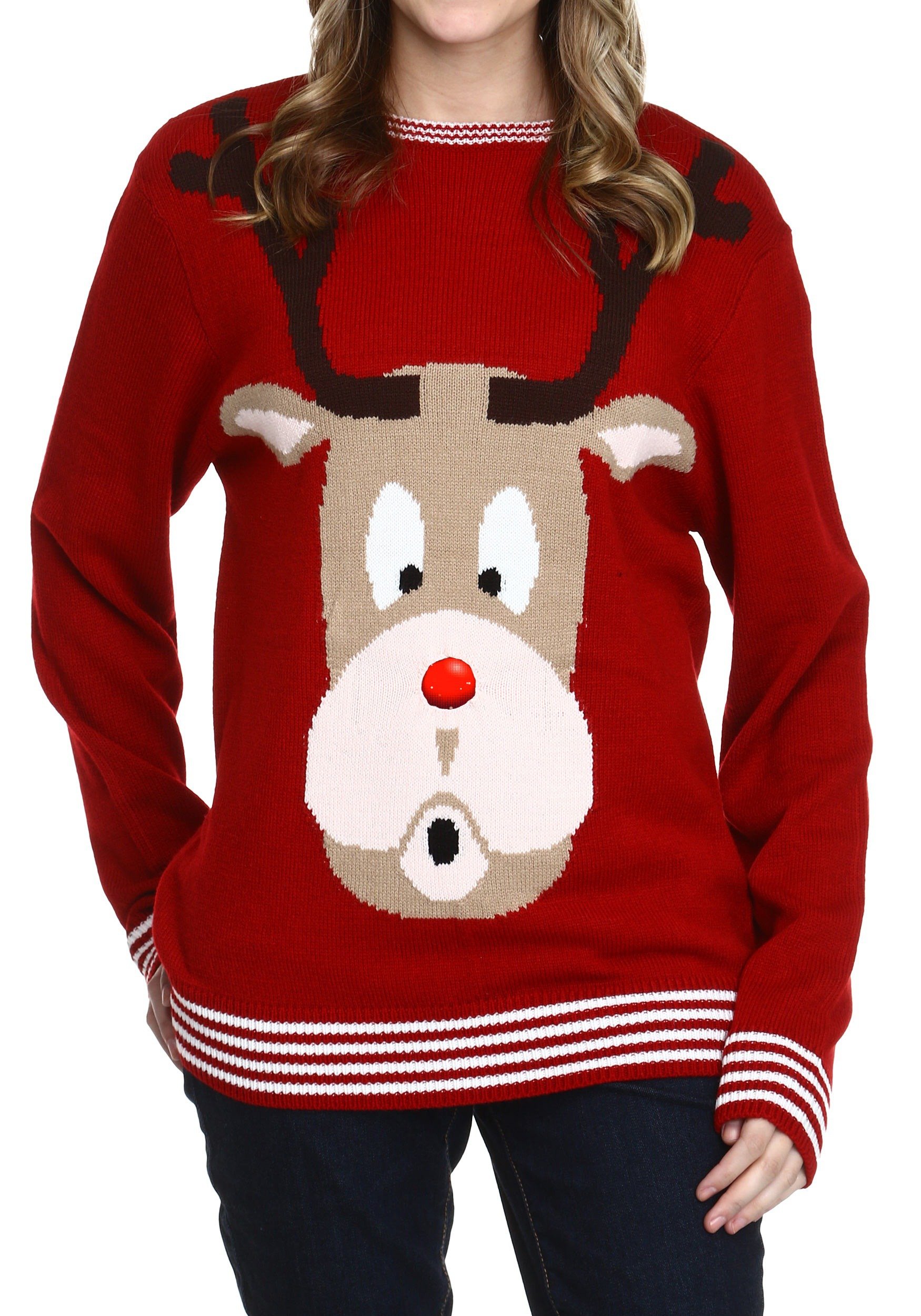 MorphMen Digital Dudz Snowglobe Rudoph Nose Ugly Christmas Sweater