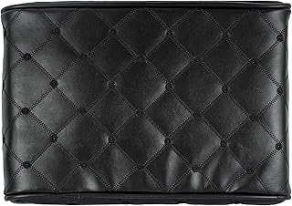 Luxury Quilted Leather Car Armrest Cushion – PU Leather Center Console Pad with Memory Foam, Non-Slip Design, and Universal Fit for Cars, SUVs, and Trucks (Glossy Padded Black)
