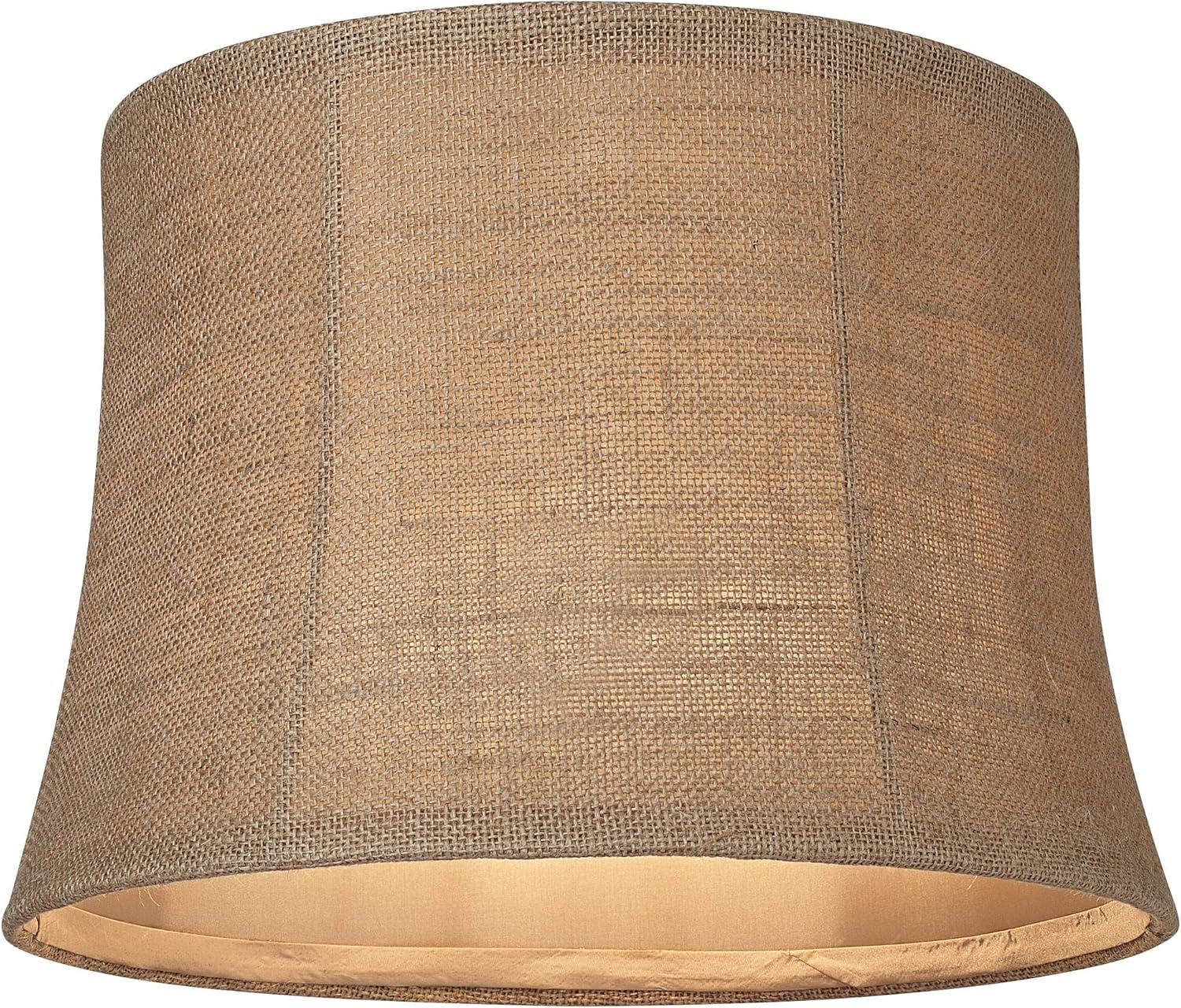 Set of 2 Softback Drum Lamp Shade (Pre-Assembled) s Natural Burlap Large 12" Top x 14" Bottom x 10" High Spider with Replacement Harp and Finial Fitting - Springcrest