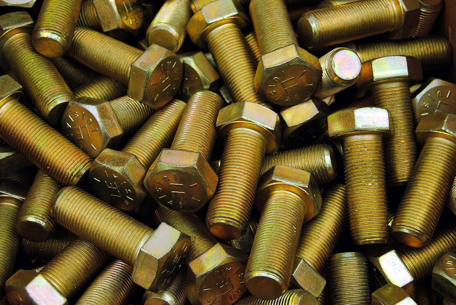 (15) Hex Head Bolts 3/4-16 x 2 Grade 8 Fine Thread Yellow Zinc USA Made