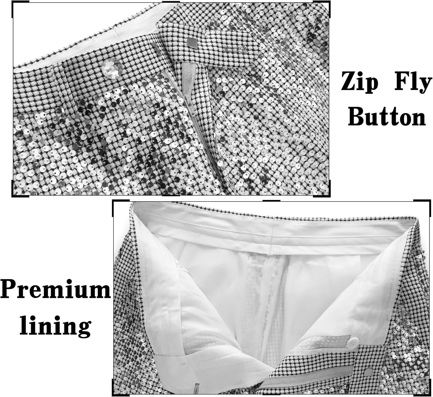 Men's Shiny Sequins Suit 2 Piece Set - Glitter Sparkle One Button Tuxedo Blazer & Pants for Wedding, Party, Prom - Image 6