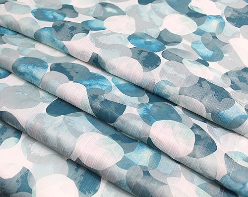 Miniatura 3 de Serafina Home Cortina de ducha de tela moderna azul mineral verde azulado para baño patrón de salpicaduras de agua en cascada de turquesa,