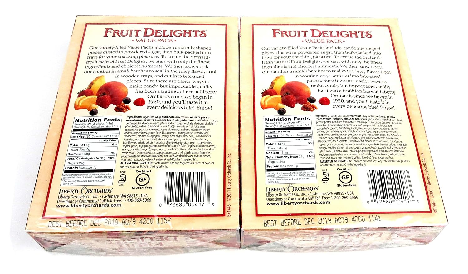Liberty Orchards Fruit Delights Value Pack, 8 oz Boxes in a BlackTie Box (Pack of 2)