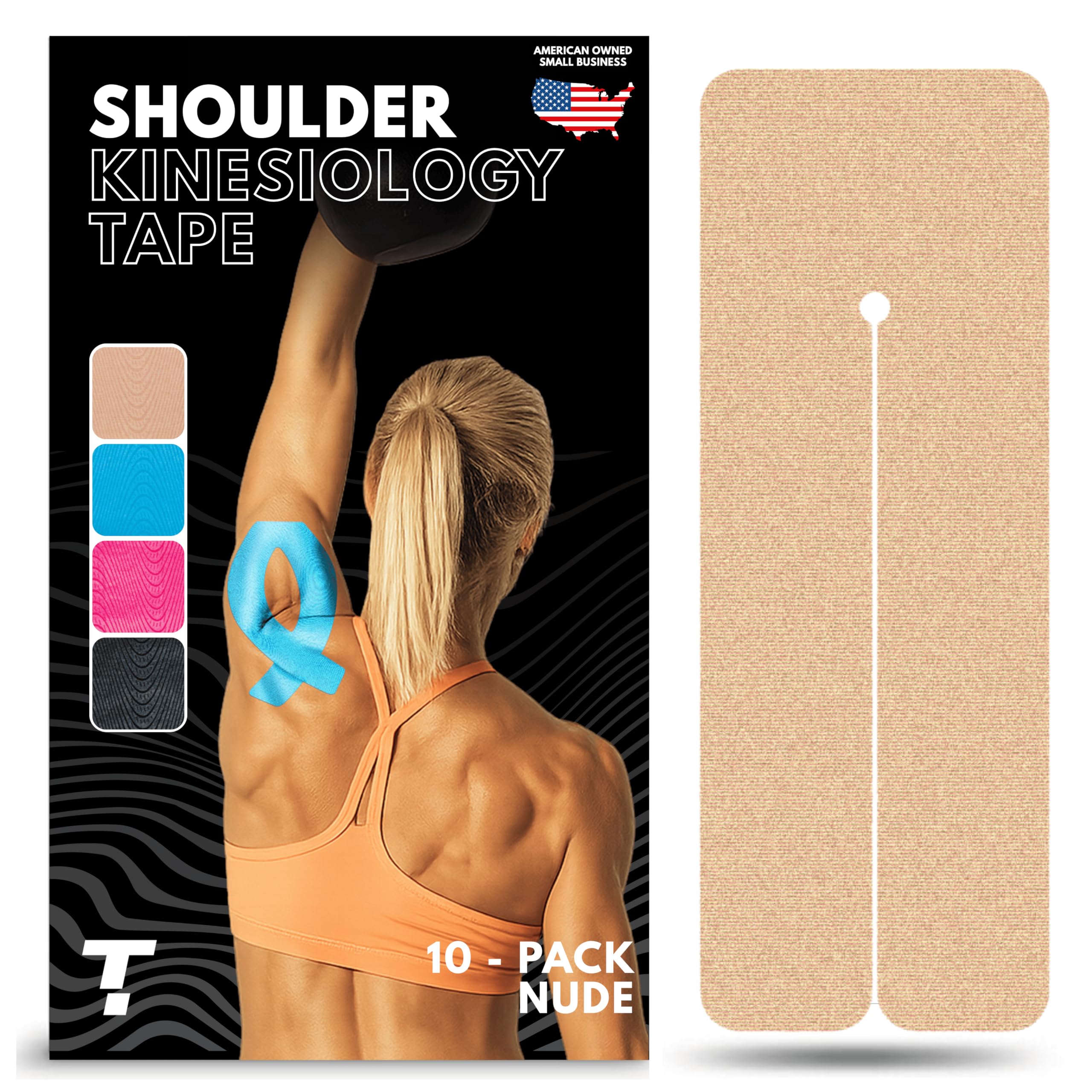 Kinesiology Tape for Shoulder Waterproof Sticks 7 Days Precut Synthetic Material K Tape for Shoulder Pain Relief Support