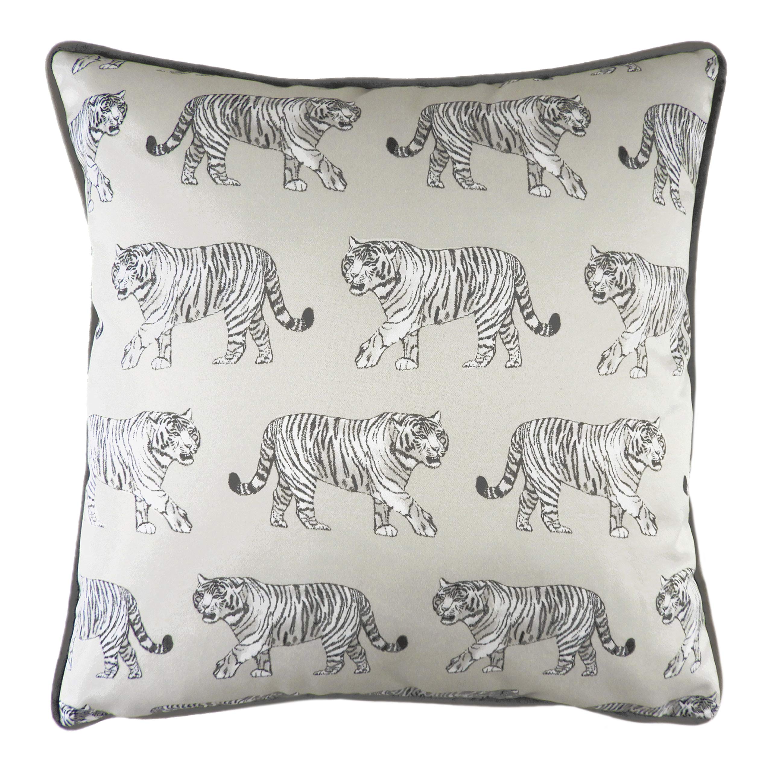 Evans Lichfield Safari Tiger Cushion Cover, White, 43 x 43cm