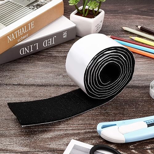 Vista 12 de Shappy Paquete de 2 tiras de fieltro con parte trasera adhesiva, rollo de cinta de fieltro, antideslizantes, autoadhesivas, para proteger suelos